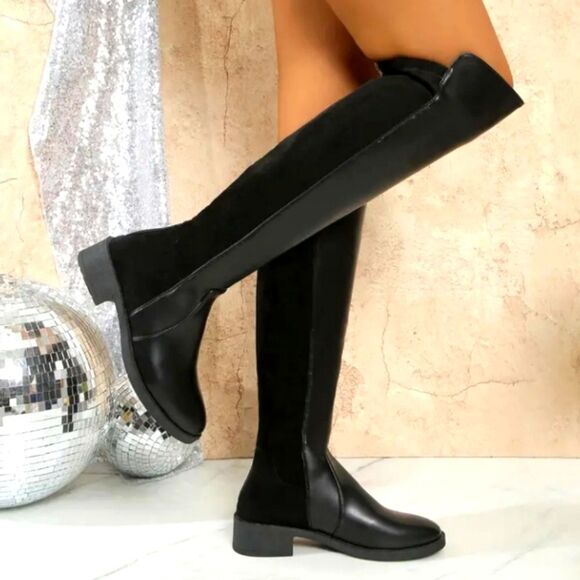 Elegant Black Over-the-Knee Boots Sz 9 - Picture 2 of 11